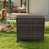 WhizMax Outdoor Storage Box, 80 Gallon Deck Box, Waterproof PE Rattan Storage Bench for Patio Cushions, Gardening Tools, Pool Accessories, Brown - 3 of 4