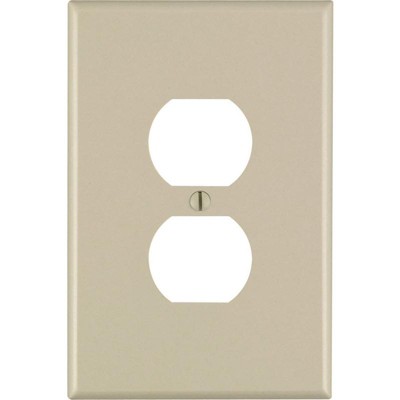 Leviton Ivory 1 gang Thermoset Plastic Duplex Wall Plate (Model No. 86103) (Pack of 25)
