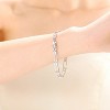 Guili Sterling Silver White Cubic Zirconia Flower Design Bracelet, Chic and Sparkling for Sophisticated and Timeless Floral-Inspired Style - 3 of 3
