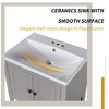 Modern Bathroom Vanity With Ceramic Sink Waterproof Space Saving Easy Assembly Bathroom Storage Cabinet - 4 of 4