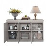 Storage Cabinet With Doors And Shelves, Accent Cabinet With 3 Doors, 55'' Long Wooden Cabinet, Wooden Sideboard With Beaded Trim-Cuddlewood - 3 of 4