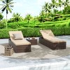 WestinTrends 3-Piece Outdoor Wicker Chaise Lounge Set with Side Table - 2 of 3