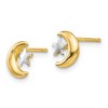 Black Bow Jewelry 8mm Two Tone Moon and Star Post Earrings in 14k Gold and Rhodium - 2 of 4