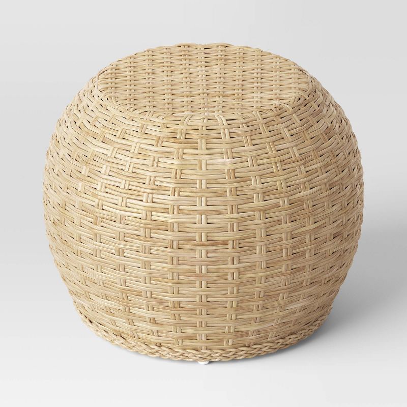 Avens Round Natural Caned Ottoman - Threshold&#8482;, 4 of 6
