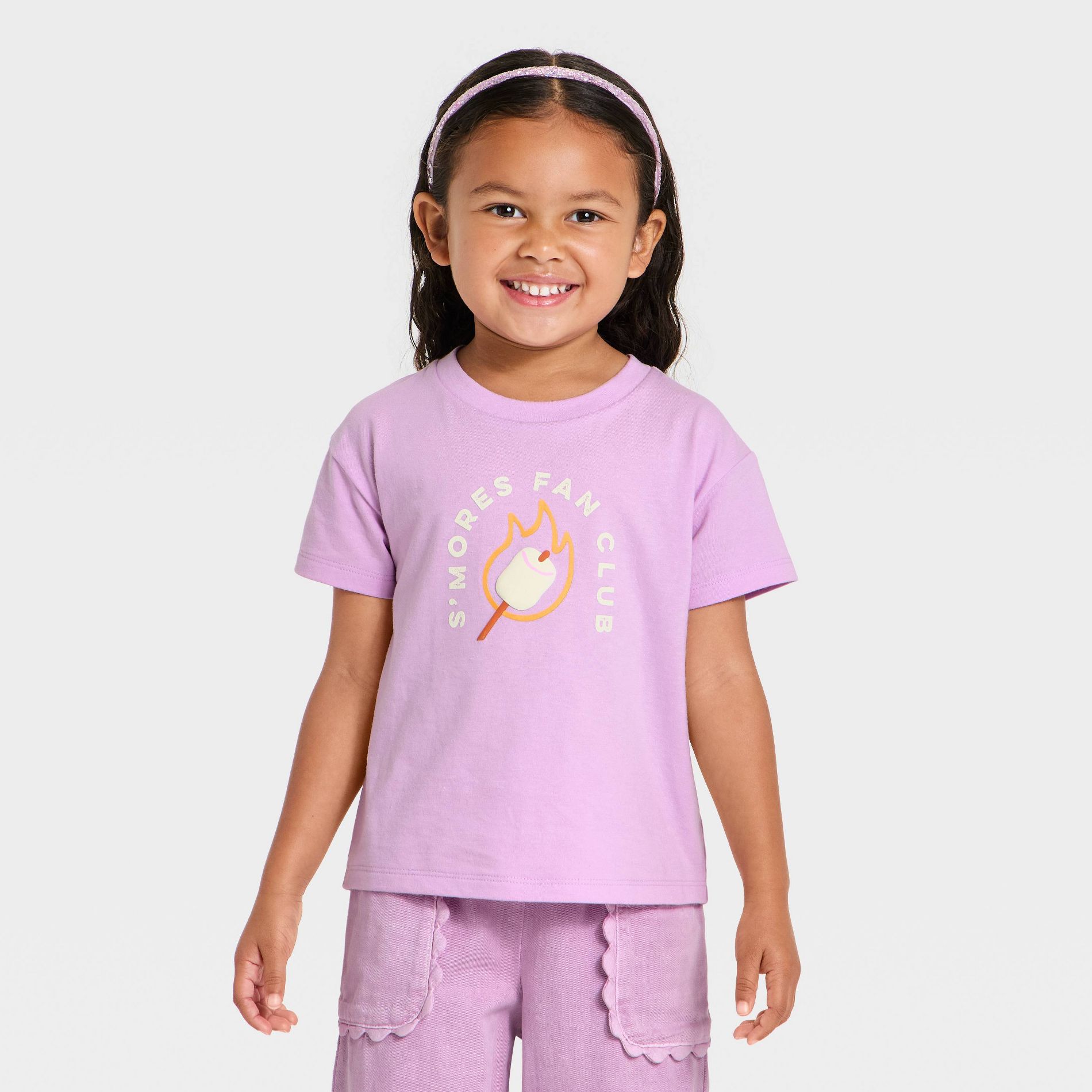 Toddler Girls' Short Sleeve Smores Fan Club Graphic Relaxed T-Shirt - Cat & Jack™ Lilac Purple