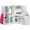 Qaba Play Kitchen Set for Kids with Lights Sounds, Apron and Chef Hat, Ice Maker, Utensils, Range Hood, Microwave, for Aged 3-6 Years Old - 4 of 4
