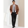 INSPIRE CHIC Men's Faux Leather Slim Fit Notched Lapel Sports Coat - 3 of 4