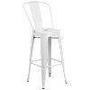 Emma and Oliver Commercial Grade 30" Round Metal Indoor-Outdoor Bar Table Set with 4 Cafe Stools - 4 of 4