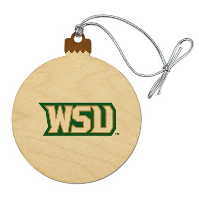 Wright State Secondary Logo Wood Christmas Tree Holiday Ornament