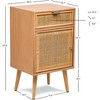 Nordlys 1-Door and 1-Drawer Natural Rattan Nightstand Exotic Boho Bedroom - 4 of 4
