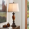 Kathy Ireland Mulholland Traditional Table Lamp 30" Tall Brown Gold Faux Marble Aged Bronze Off White Oval Shade for Bedroom Living Room Bedside Kids - 2 of 4