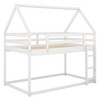 NicBex Twin Size/Twin over Twin/Twin over Ful Bunk Bed with House Shape Roof and Ladder,Loft Bed with Fence for Bedroom,White/Gray - 4 of 4