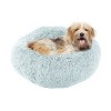 Precious Tails Super Lux Shaggy Fur Donut Bolster Cat and Dog Bed - S - Blue - 2 of 3