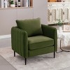 ORRD Mid-Century Modern Velvet Accent Chair with Metal Legs, 1 Pillow – Living Room/Bedroom/Office - 3 of 4