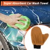 Unique Bargains Car Wash Towel Coral Fleece for Car Cleaning Wiping 9.84"x7.87"x0.39" Orange - 2 of 4