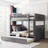 NicBex Full over Full Bunk Bed Pine Triple Bed Frame with Twin Trundle, Ladder and Guardrail for Bedroom, Guest Room, No Box Spring Required - 4 of 4
