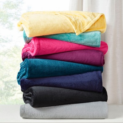 King Aqua Plush Reversible Machine Washable Blanket