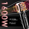 NICEBAY Ionic Hair Dryer, Powerful 1600W Fast Drying Low Noise Blow Dryer with  Concentrator Nozzle and Diffuser Attachments for Home Salon Travel - 2 of 4