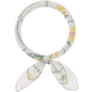 INSPIRE CHIC Women's Floral Printed Cotton Blended Small Square Neck Scarves 1Pc - 1 of 4