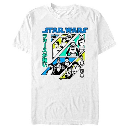 Men's Star Wars: Visions Retro Anime Character Panels T-Shirt - White - X  Large