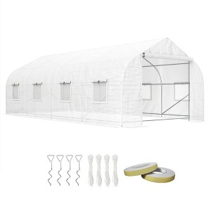 20' x 10' x 7' Tunnel Greenhouse Large Walk-In Warm House, Roll Up Door - 1 of 4