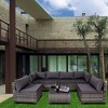 Maggift 7-Piece Patio Seating Set, All-Weather Wicker Rattan Sectional Sofa with One Side Tables for Poolside, Patio, Gray, 41.3" * 28.3" * 29.3" - 4 of 4