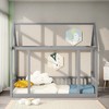 ROOMTEC Floor Wooden Bed with House Roof Frame - 2 of 4