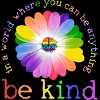 Women's Design By Humans In A World Where You Can Be Anything Be Kind Lgbt By DragonTee Racerback Tank Top - Black Heather - X Large - 2 of 3