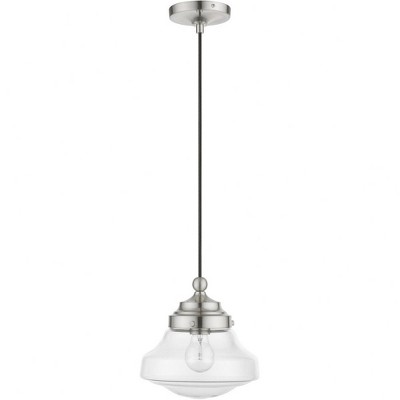 Avondale Brushed Nickel Mini Pendant with Clear Glass Shade