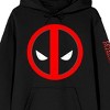 Deadpool Classic Logo Merc With A Mouth Long Sleeve Black Adult Hooded Sweatshirt - 2 of 4