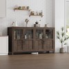 Sideboard Buffet Cabinet with Glass Doors, Large Buffet Cabinet with Storage, Modern Farmhouse Storage Cabinet Table for Kitchen Dining Room - 4 of 4