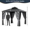 Costway 10' x  10' Patio Double-Top Hardtop Gazebo Galvanized Steel Roof Aluminum Frame - 4 of 4