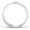 Pompeii3 Mens Hand Carved Satin 6mm Wedding Band Available in White Yellow or Rose Gold - 3 of 4