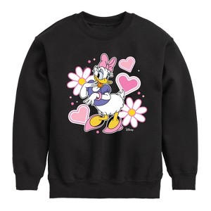 Boys' - Disney - Daisy Sticker Look Graphic Long Sleeve Fleece Sweatshirt - 1 of 4