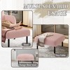 Kumasinova Small Ottoman Footstool with Legs,Corduroy Ottoman Foot Stool with Soft Padded seat,Square Footstool for Living Room,Bedroom - 4 of 4