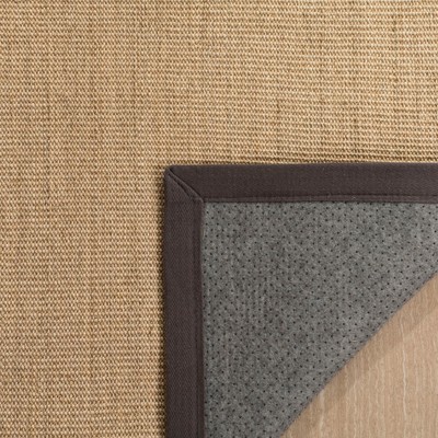 Natural and Dark Grey Sisal Rectangular Area Rug