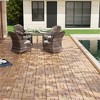 SKRAN Interlocking Deck Tiles Checker Pattern, Square Yellow Acacia Hardwood Outdoor Flooring for Patio, Bancony, Pool Side - 2 of 4