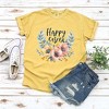 Simply Sage Market Women's Happy Easter Floral Short Sleeve Garment Dyed Tee - 3 of 4