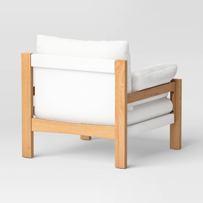 Canyon Slouchy Arm Rustic Wood Accent Chair Cream - Threshold&#8482;, 5 of 13