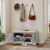 Shoe Bench, Entryway Storage Bench with Doors, Cushion, 2-Tier Shoe Rack, Shoe Organizer Cabinet, Adjustable Shelf for Living Room, Bedroom - 2 of 4