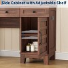 42" Vanity Desk w/Mirror, Lights & Charging Station, Glass Top, Stool & Storage for Bedroom - 4 of 4