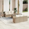 vidaXL 7 Piece Patio Sofa Set with Cushions Poly Rattan - Beige and Cream - 2 of 4