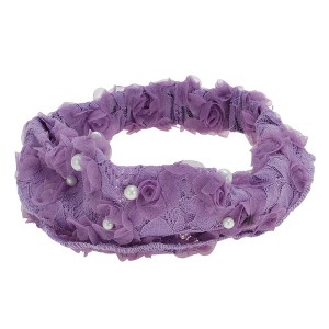 Unique Bargains Women's Faux Pearl Lace Wide Headband 1 Pc - 1 of 4