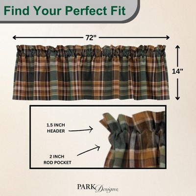 Rustic Plaid Cotton Rod Pocket Valance 72" x 14"