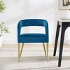 Elegant Hollow Backrest Velvet Chair – Perfect for Small Spaces, Comfortable and Easy to Assemble - 3 of 4