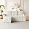 NicBex Modern Pull Out Sofa Bed Corduroy Convertible Sleeper Sofa with Storage Chaise, Cup Holders and USB Port for Living Room - image 3 of 4