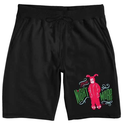 A Christmas Story Pink Nightmare Men’s Black Sleep Pajama Shorts - image 1 of 3