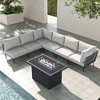 LayinSun 7 Pieces Rope Woven Patio Furniture Set, Modern Modular Sectional Sofa with Fire Pit Table and Upgrade Thickness Cushion - 2 of 4