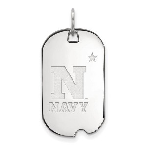 Black Bow Jewelry 14k White Gold Navy Midshipmen NCAA Pendant - 1 of 3