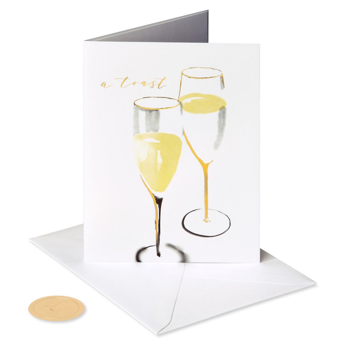 PAPYRUS Wedding Card Love You Share Champagne Glasses Includes Envelope - thumbnail 4
